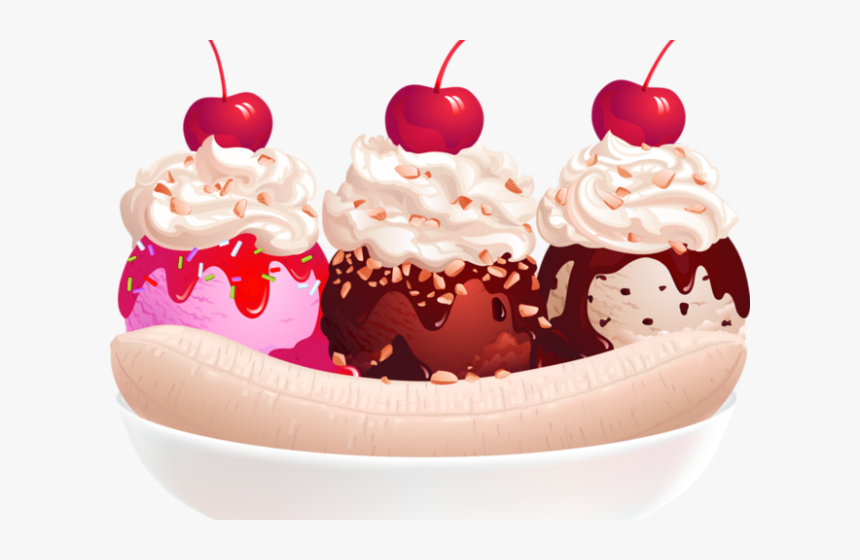 Banana Split Clipart All American - Ice Cream Sundae With Bananas, HD Png Download, Free Download