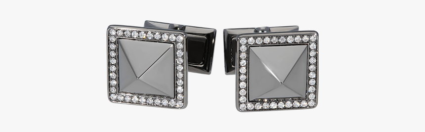 Black Stud Cuff Links - Earrings, HD Png Download, Free Download