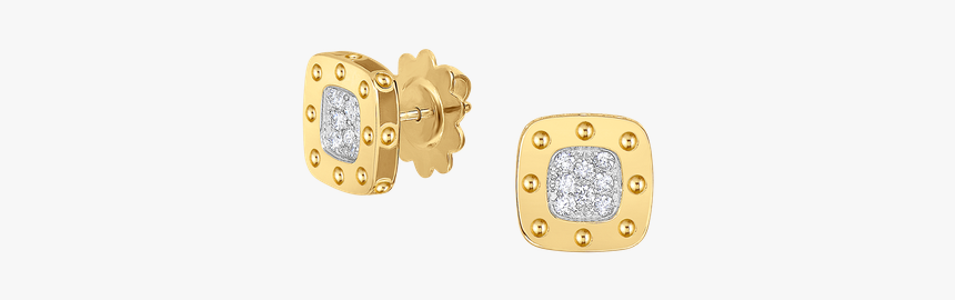 Roberto Coin Stud Earring With Diamonds - Gold, HD Png Download, Free Download