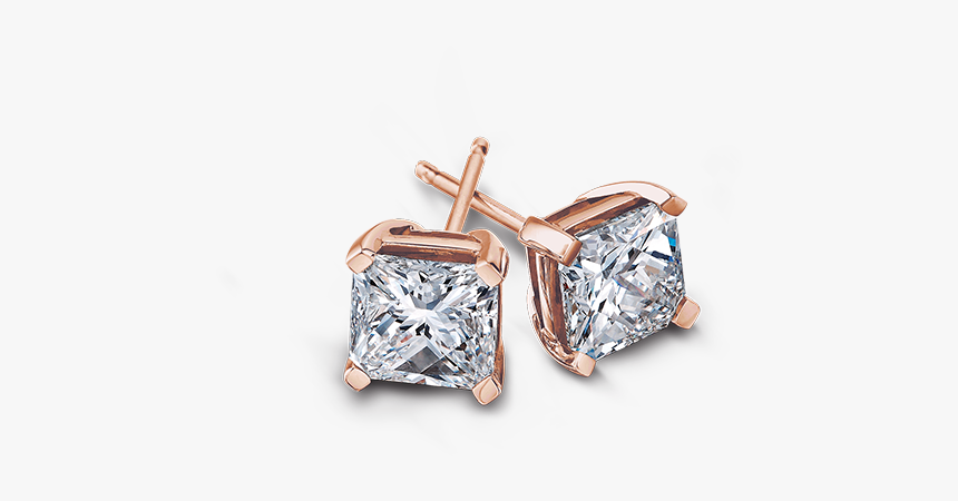 My Girl Diamond Studs In Rose Gold - Diamond Earrings For Girls Png, Transparent Png, Free Download