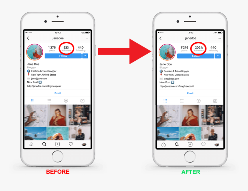 Instagram Before And After Followers, HD Png Download, Free Download