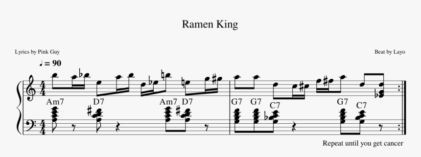 Ramen King Sheet Music Composed By Beat By Layo 1 Of - Ramen King Piano Notes, HD Png Download, Free Download