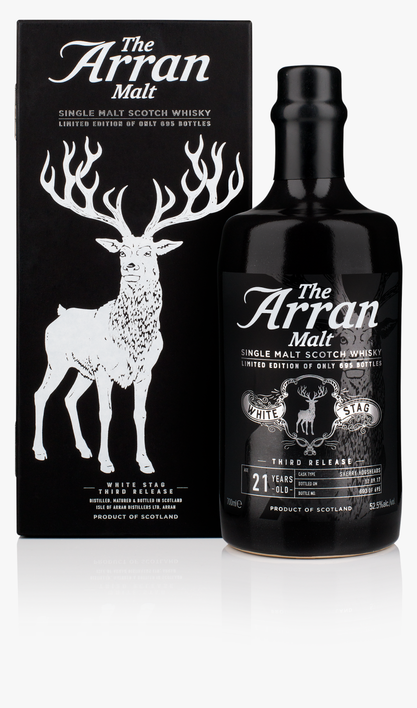 Arran White Stag Bottle And Box - Arran White Stag Fourth Release, HD Png Download, Free Download
