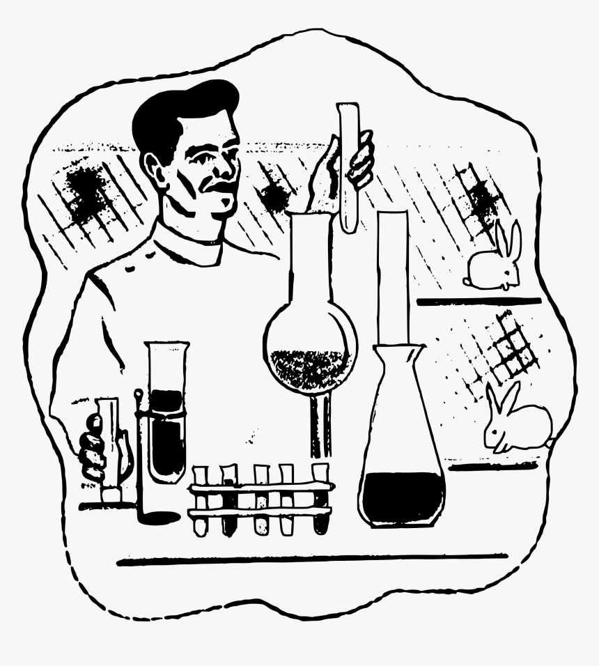 Lab Scientist Big Image - Drawing Of Science Laboratory, HD Png Download, Free Download