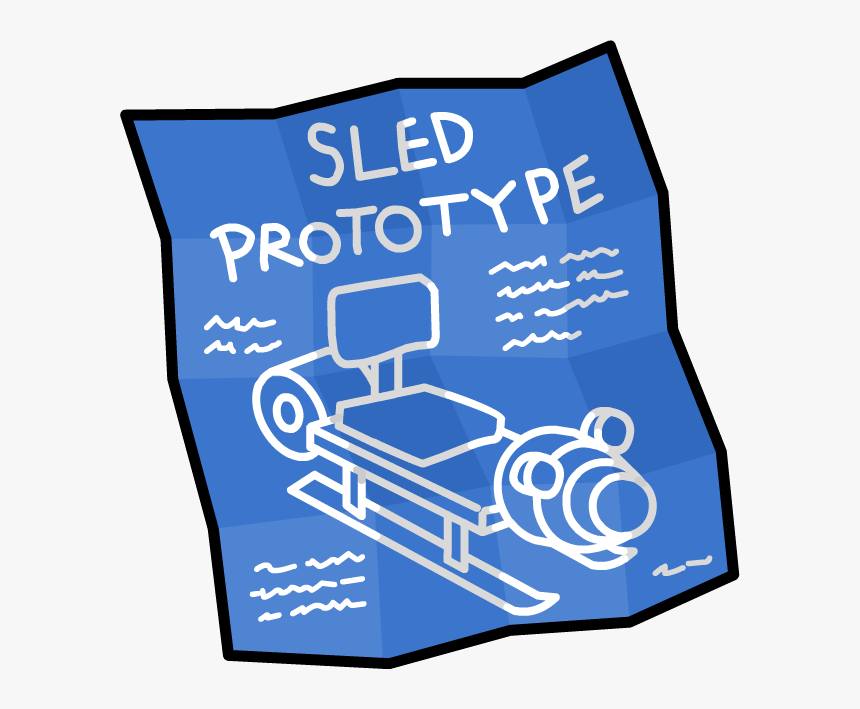 Image Sled Prototype Blueprints - Club Penguin Prototype, HD Png Download, Free Download