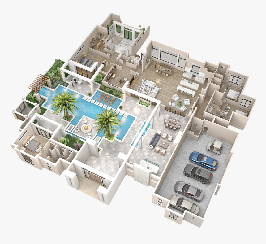 3d Floor Plans Pool, HD Png Download, Free Download