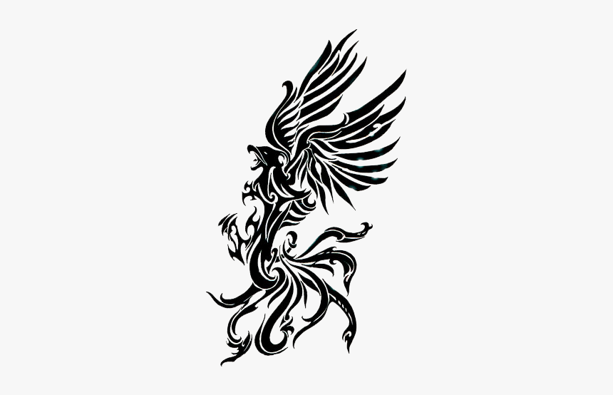 Phoenix Silhouette At Getdrawings - Transparent Phoenix Tattoo Png, Png Download, Free Download