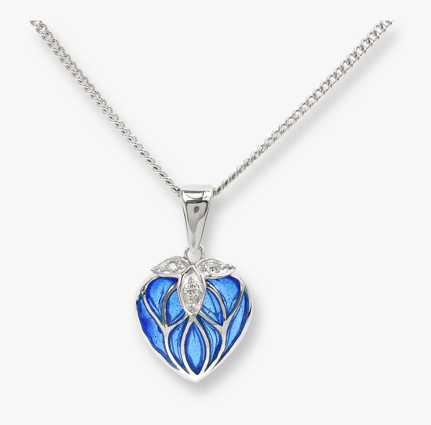 Silver Heart Necklace Transparent - Real Blue Diamond Necklace, HD Png Download, Free Download