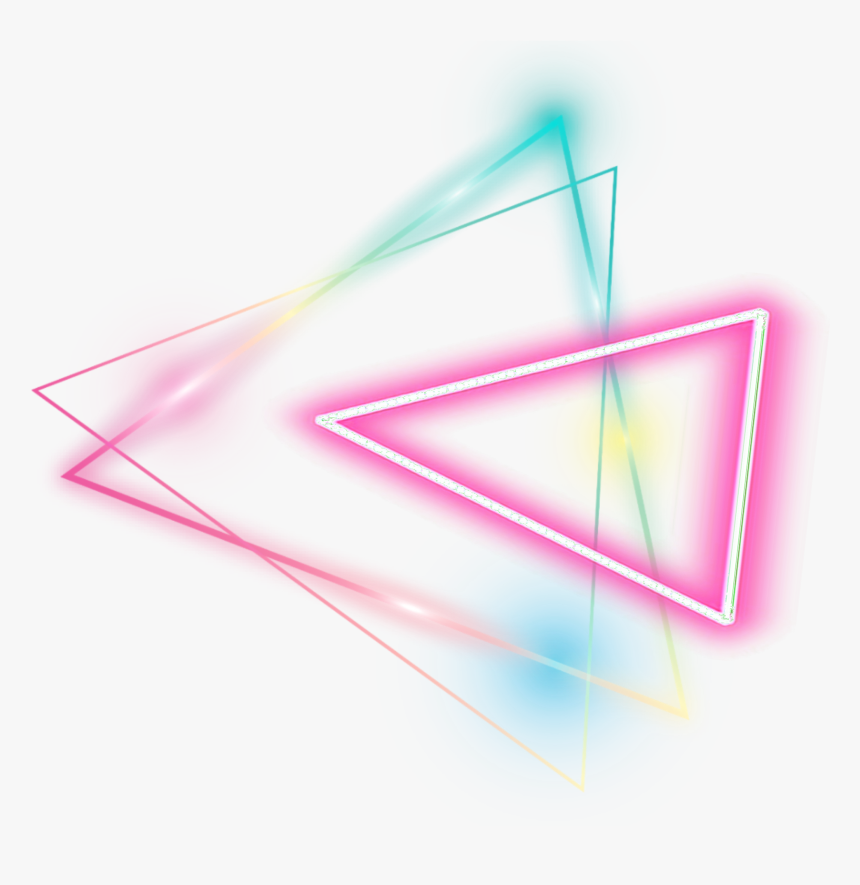 Neon Geomatric Colorful Sticker - Neon Triangle Png Hd, Transparent Png, Free Download