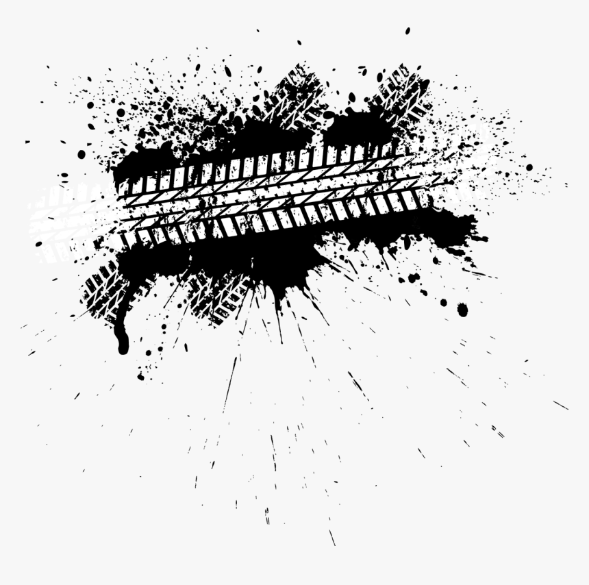 Vector Splatter Tire - Tire Tracks Clip Art Free, HD Png Download, Free Download