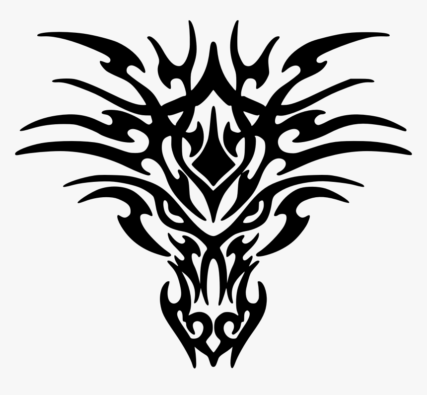Tribal Dragon Face Tattoo, HD Png Download - kindpng Tribal Dragon Face Tattoo, HD Png Download - kindpng