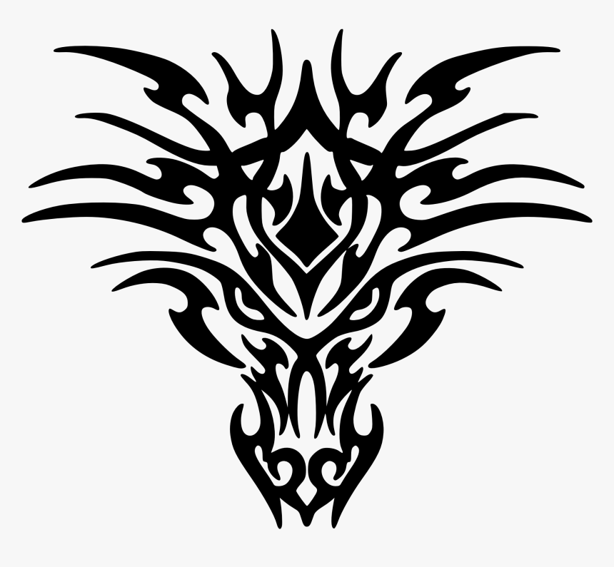 Tribal Dragon Face Tattoo, HD Png Download, Free Download