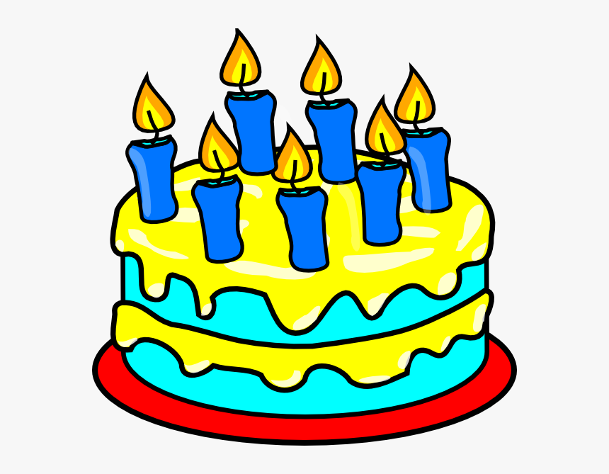 Cake 7 Candles Svg Clip Arts - Birthday Cake Clipart, HD Png Download, Free Download