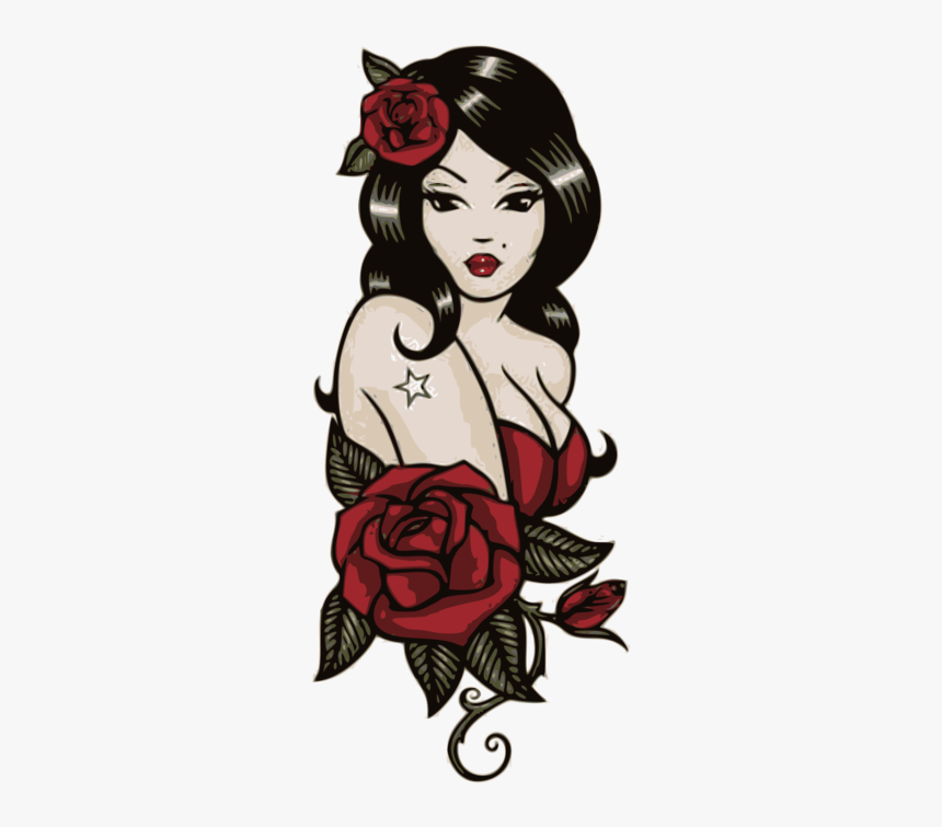 Pin Up Tattoo Old School, HD Png Download, Free Download