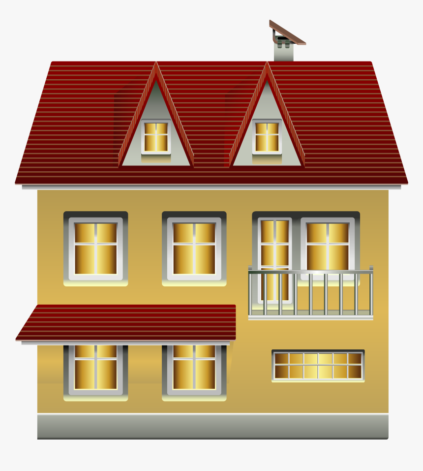 Yellow House Png Clip Art - House, Transparent Png, Free Download