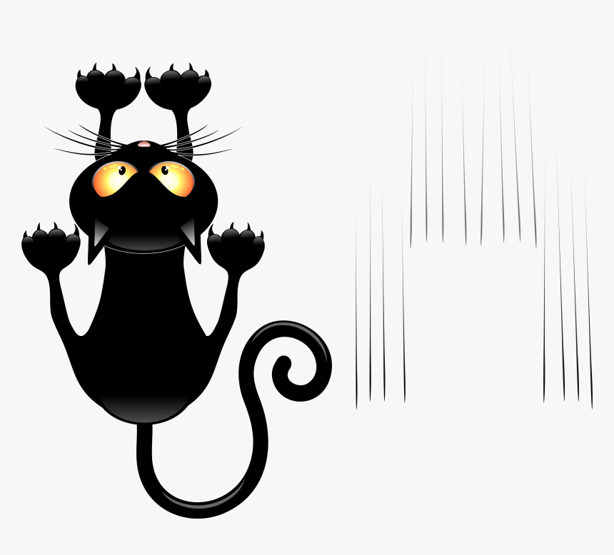 Black And Scratches Transparent Vector Gallery View - Black Cat Cartoon Png, Png Download, Free Download