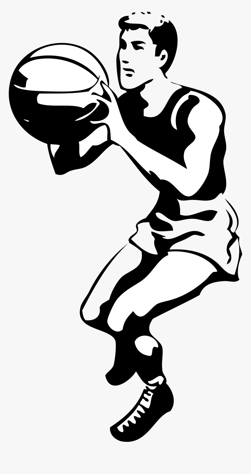 Free Black And White Basketball Png - Basketball Player Clip Art, Transparent Png, Free Download