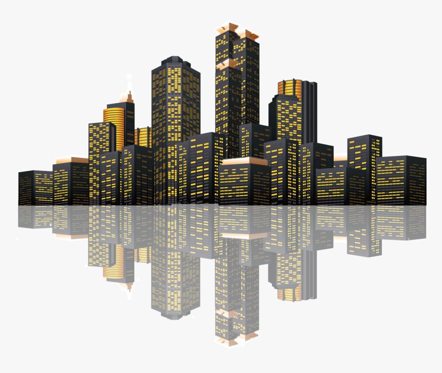 Building City Reflection Complex Late Euclidean Vector - New York City Skyline Illustration, HD Png Download, Free Download