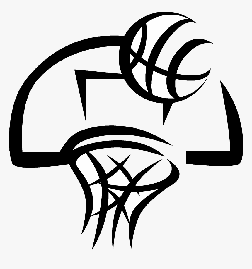 Basketball Unique Hoop Clipart Black And White Gallery - Black And White Basketball Clip Art, HD Png Download, Free Download