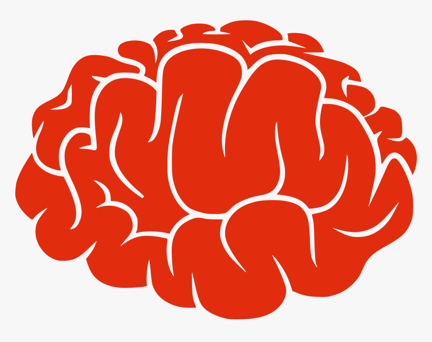 Red Brain - Red Cartoon Brain, HD Png Download, Free Download