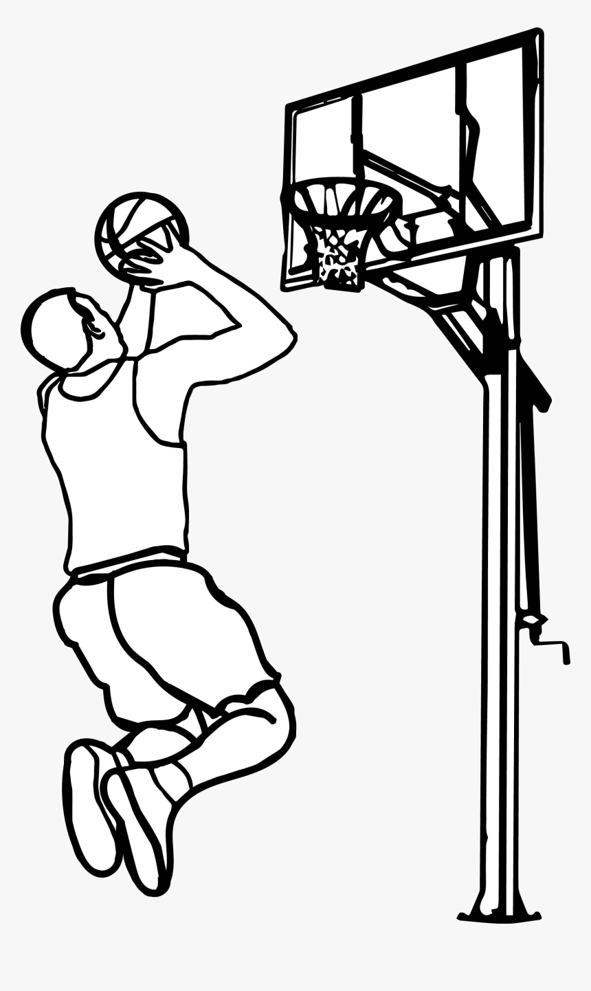 Basketball Outline Playing Clipart The Cliparts Play - Playing Basketball Clipart Black And White, HD Png Download, Free Download