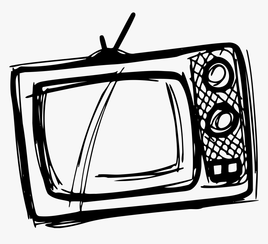 Transparent Watching Tv Clipart Black And White - Tv Drawing Png, Png Download, Free Download