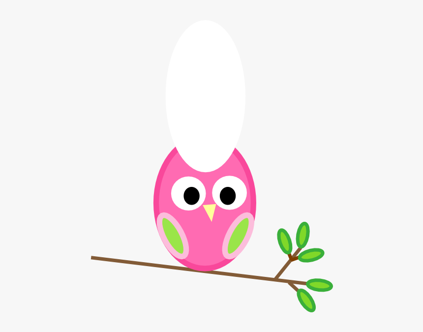 Pink And Green Owl Svg Clip Arts - Owl In A Branch Clipart, HD Png Download, Free Download