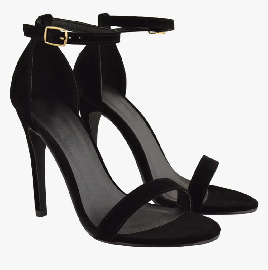 Transparent Stilettos Png - Black Suede Heel Sandals, Png Download, Free Download