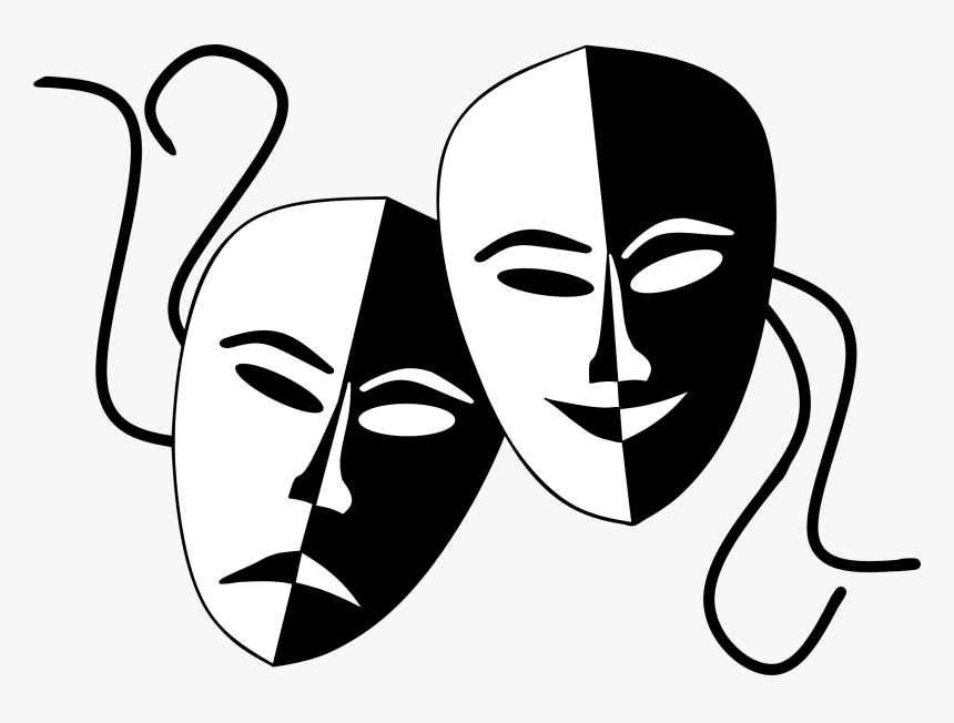 Comedy And Tragedy Masks Vector - Comedy And Tragedy Masks Png, Transparent Png, Free Download