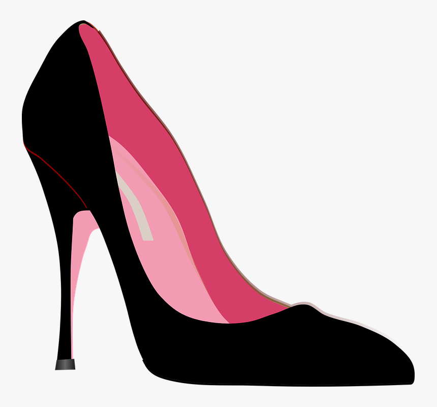 High-heels, Stiletto, Shoe, Fashion, Black, Pink, Style - High Heel Clip Art, HD Png Download, Free Download