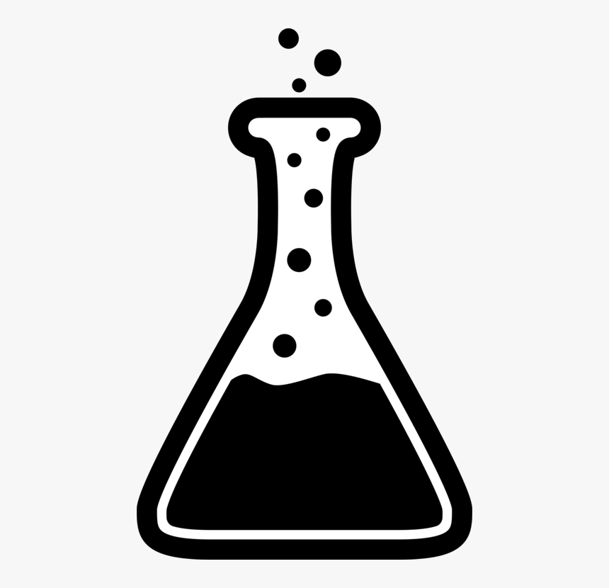 Beaker Clipart Laboratory Flasks Erlenmeyer Flask Computer - Erlenmeyer Flask Clipart Black And White, HD Png Download, Free Download