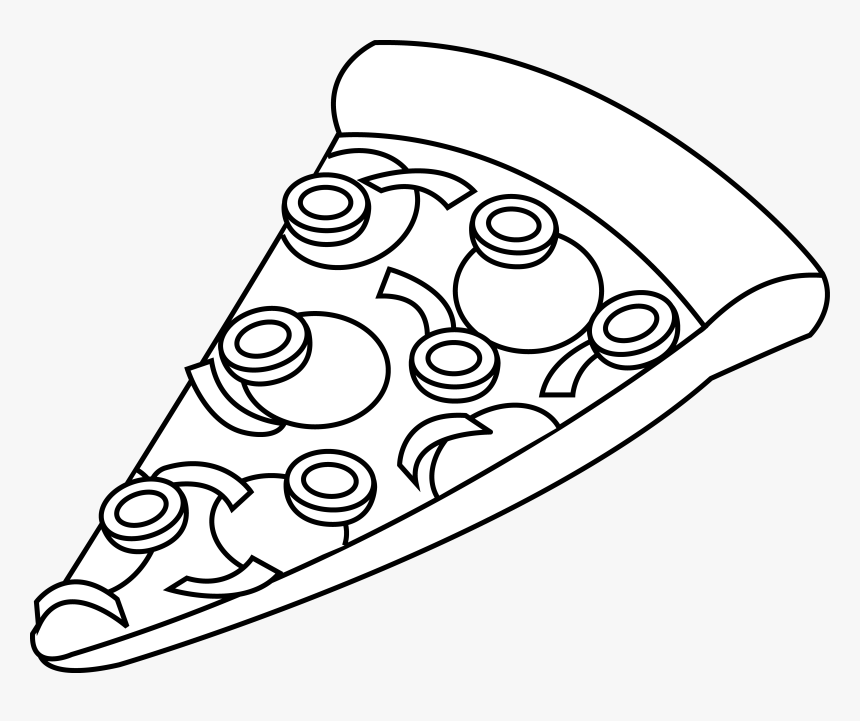 Pizza Clipart Sliced Pizza - Slice Of Pizza Clipart Black And White, HD Png Download, Free Download