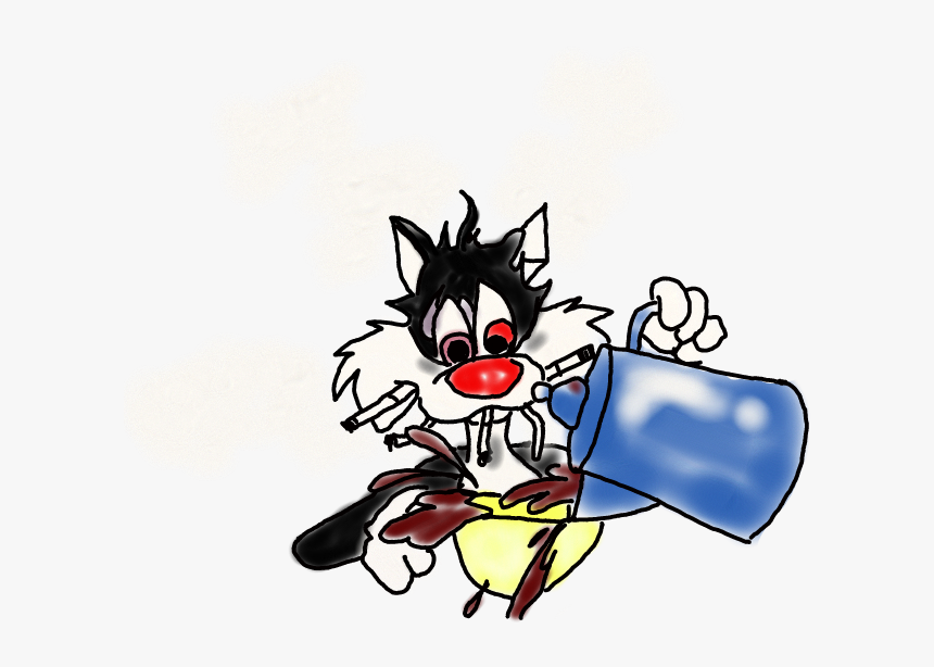 #sylvester #coffee #cigarrete #chainsmokimg #caffiene - Sylvester The Cat Smoking, HD Png Download, Free Download
