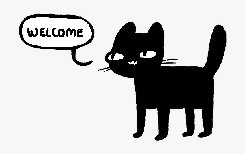 cute #cat #gatito #tumblr #welcome #png - Cute Welcome Png, Transparent Png - kindpng