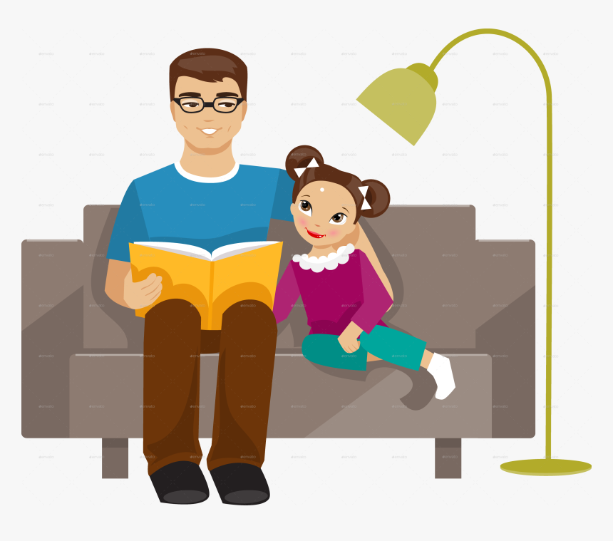 Animated Daughter And Father, HD Png Download, Free Download