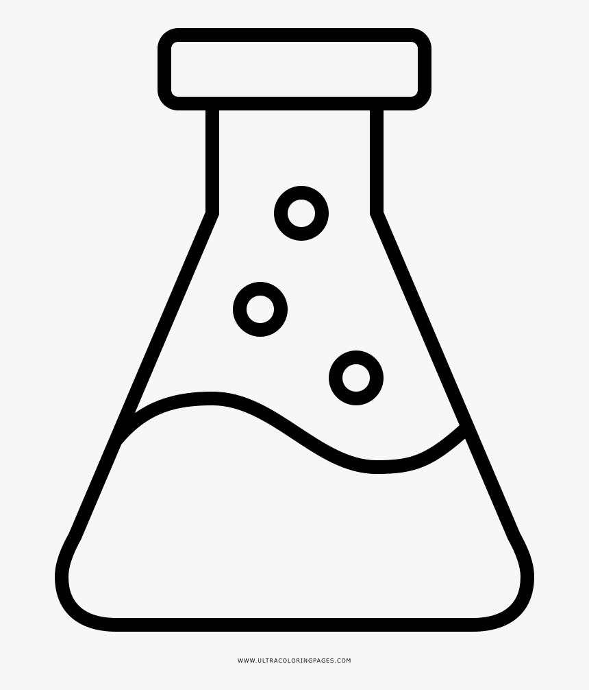 Erlenmeyer Flask Coloring Page - Imagenes De Quimica Para Dibujar, HD Png Download, Free Download