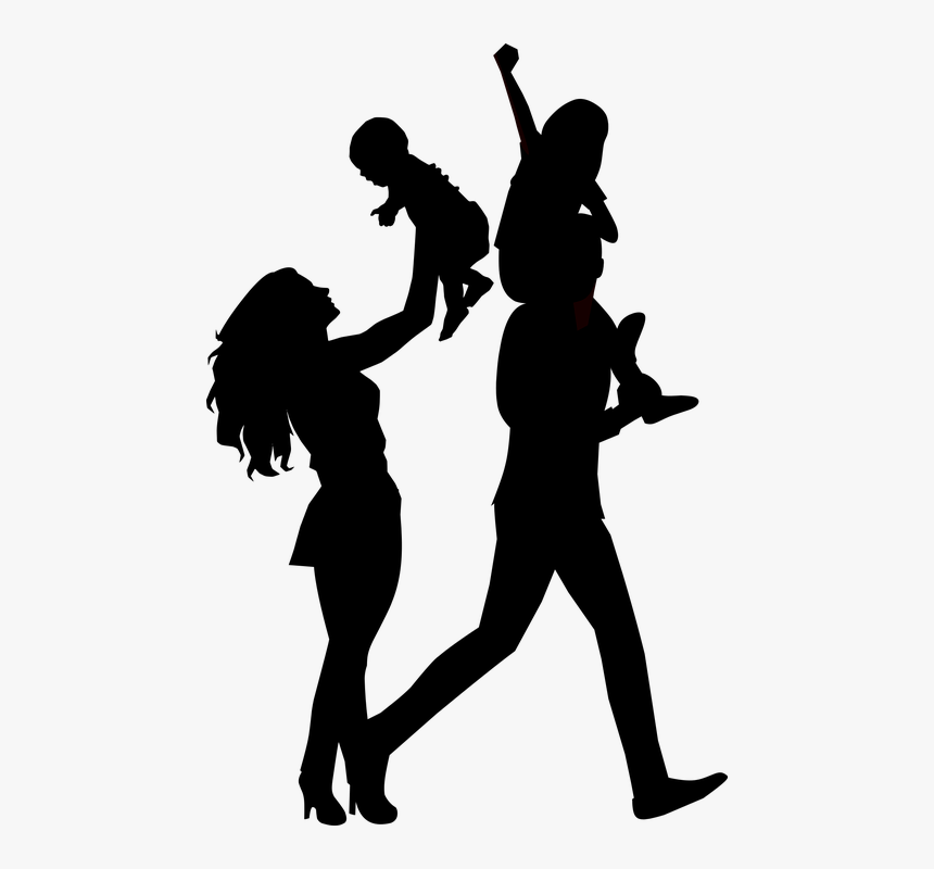 Family, Mother, Father, Silhouette, Girl, Dad, Parents - Mother's Day Promo Ideas, HD Png Download, Free Download