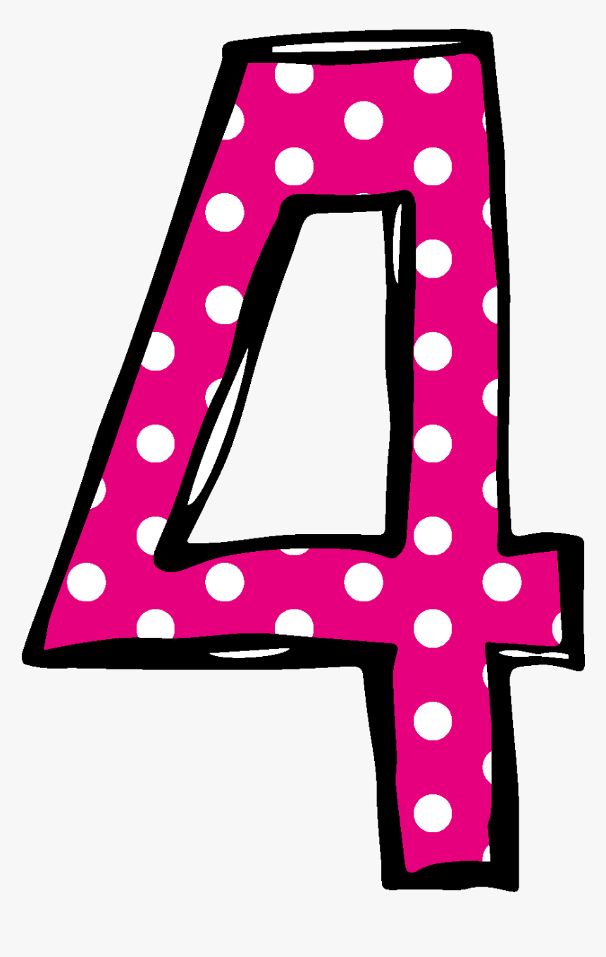 Polka Dot Number 2 Birthday Clipart - Number 4 Polka Dot, HD Png Download, Free Download