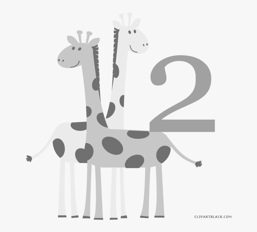 Baby Animals Animal Free Black White Clipart Images - Giraffe Safari Animal Clipart, HD Png Download, Free Download