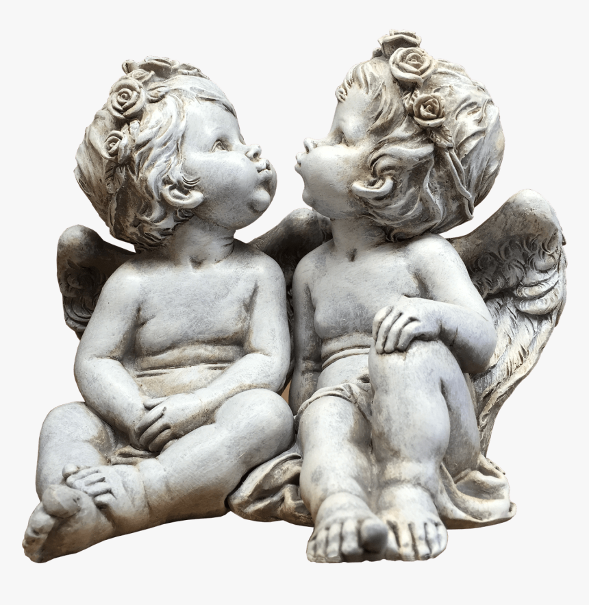 Pair Of Cherub Angels Clip Arts - Twin Angel Baby Statue, HD Png Download, Free Download