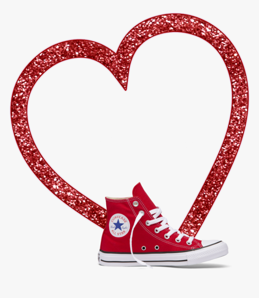 #mq #red #shoes #heart #frame #frames #border #borders - Converse All Star, HD Png Download, Free Download