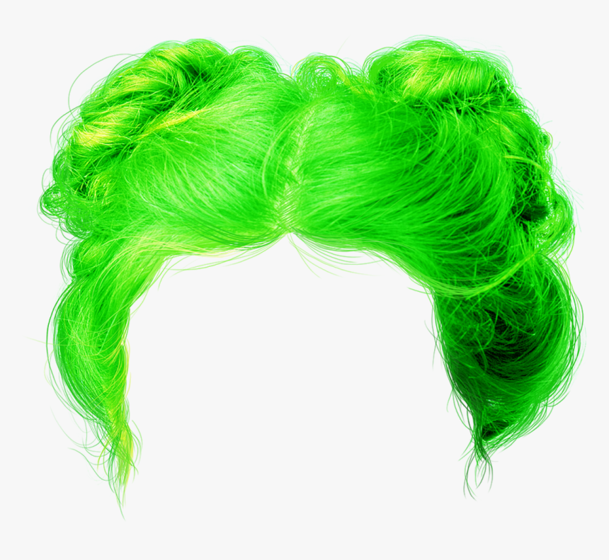 Green Hair Wig Png, Transparent Png, Free Download