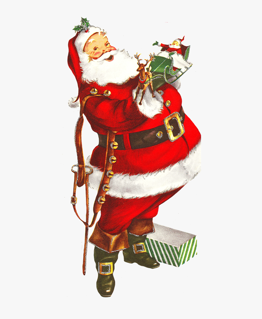 Old Clip Art Of Santa Claus - Vintage Christmas Clipart Png, Transparent Png, Free Download