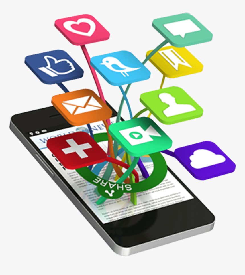 Social Media On Phone Png, Transparent Png, Free Download