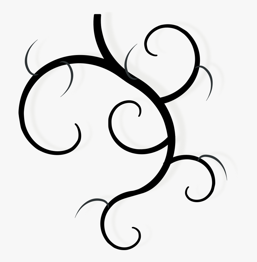 Black Underline Swirl Clip Art - Swirl Clip Art, HD Png Download, Free Download