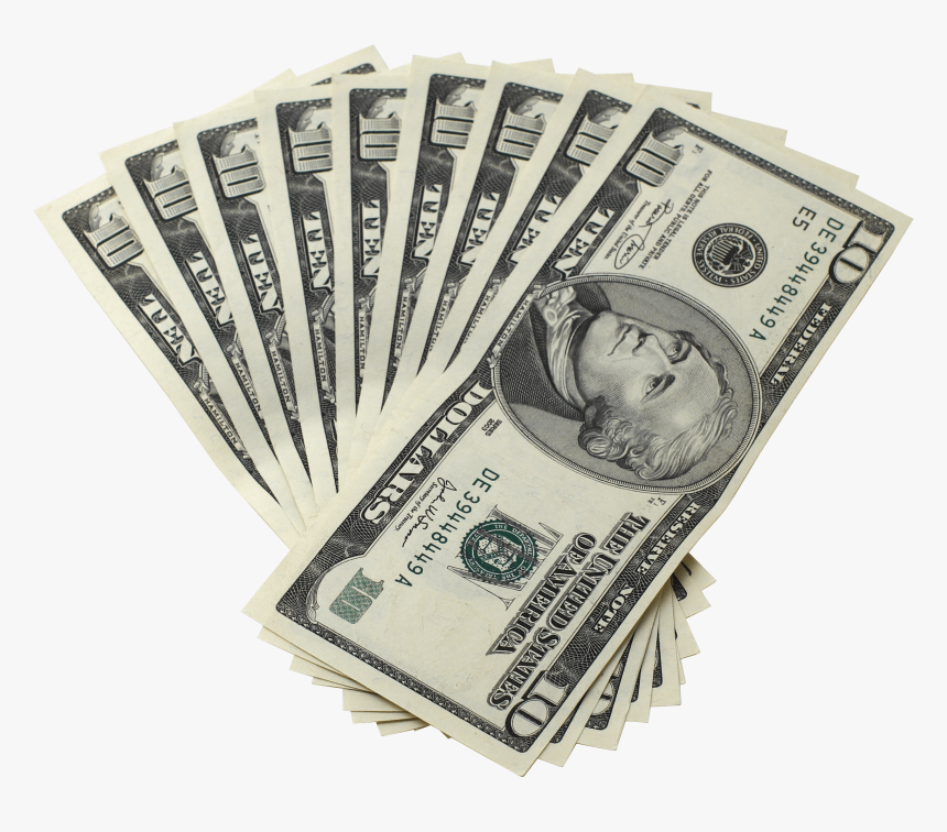 Dollar Bills Ten Money - Transparent Background Dollar Bills Png, Png Download, Free Download