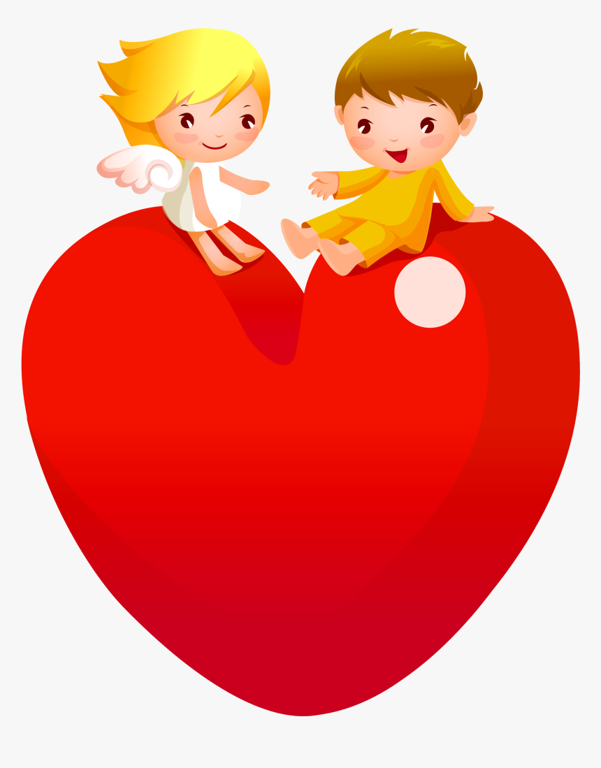 Red Heart With Angels Png Lady A - New Whatsapp Dp Hd, Transparent Png, Free Download