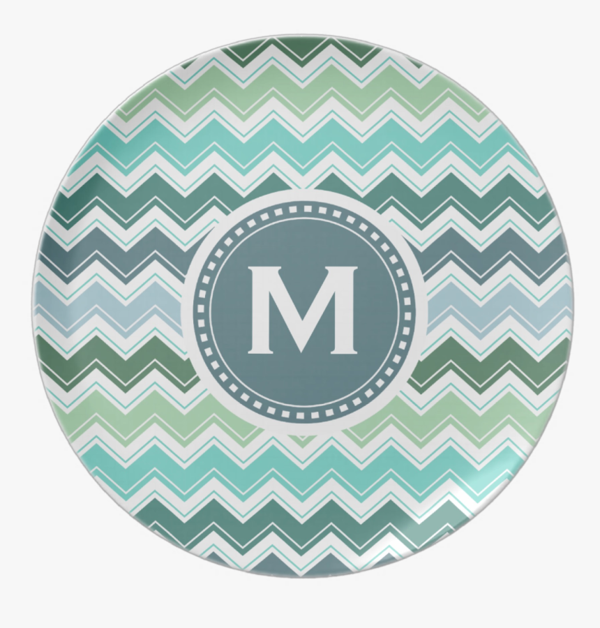 Elegant Shades Of Green Monogrammed Chevron Pattern - 6 Months Sticker Baby, HD Png Download, Free Download