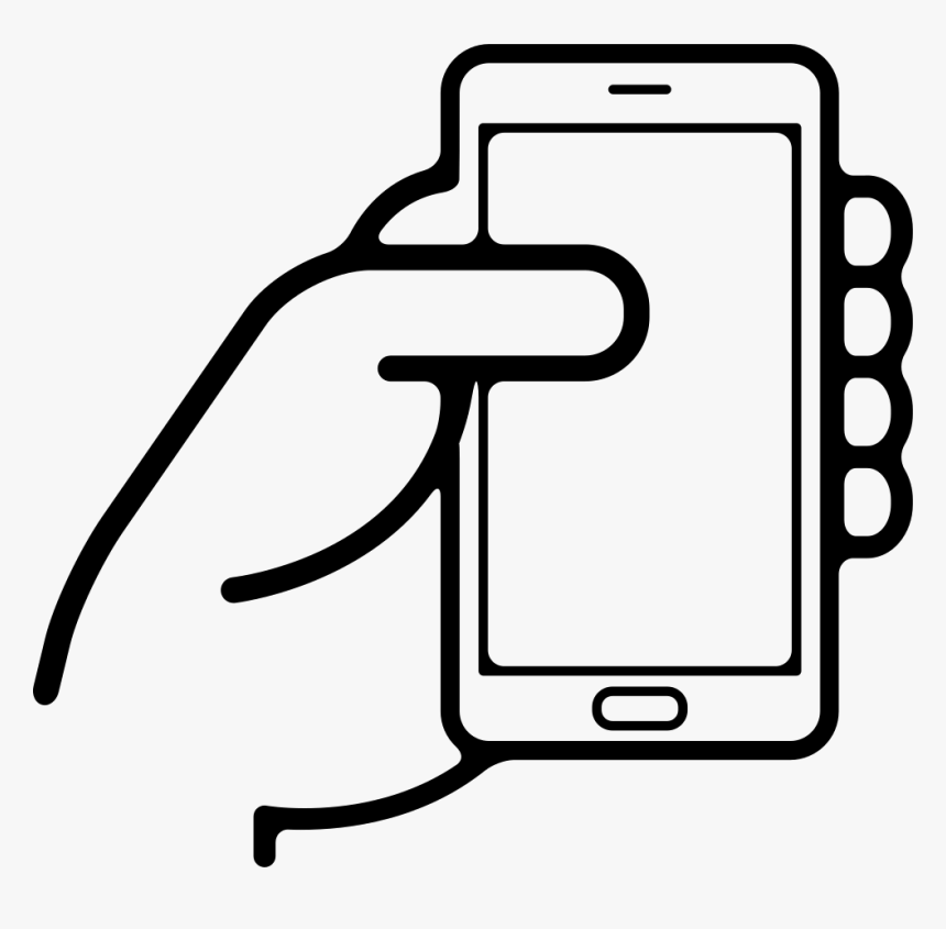 Hand Holding A Cellphone - Hand Holding Phone Icon, HD Png Download, Free Download