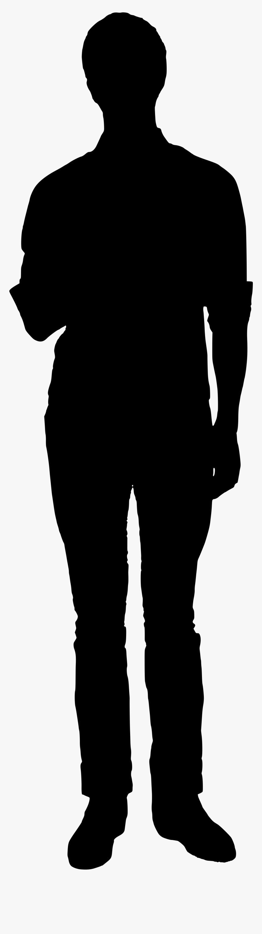 Silhouette Of Man Standing And Facing Forward - Person Standing Silhouette Vector, HD Png Download, Free Download
